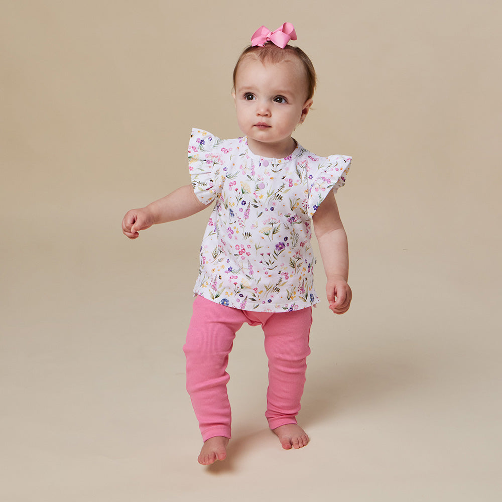 Gracie Organic Short Sleeve Top with Frill - View 5