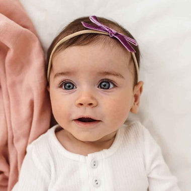 Grape Velvet Bow-Snuggle Hunny