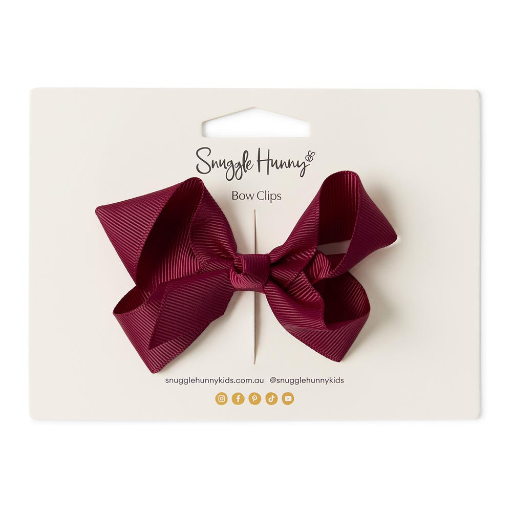 Burgundy Bow Hair Clip - View 3