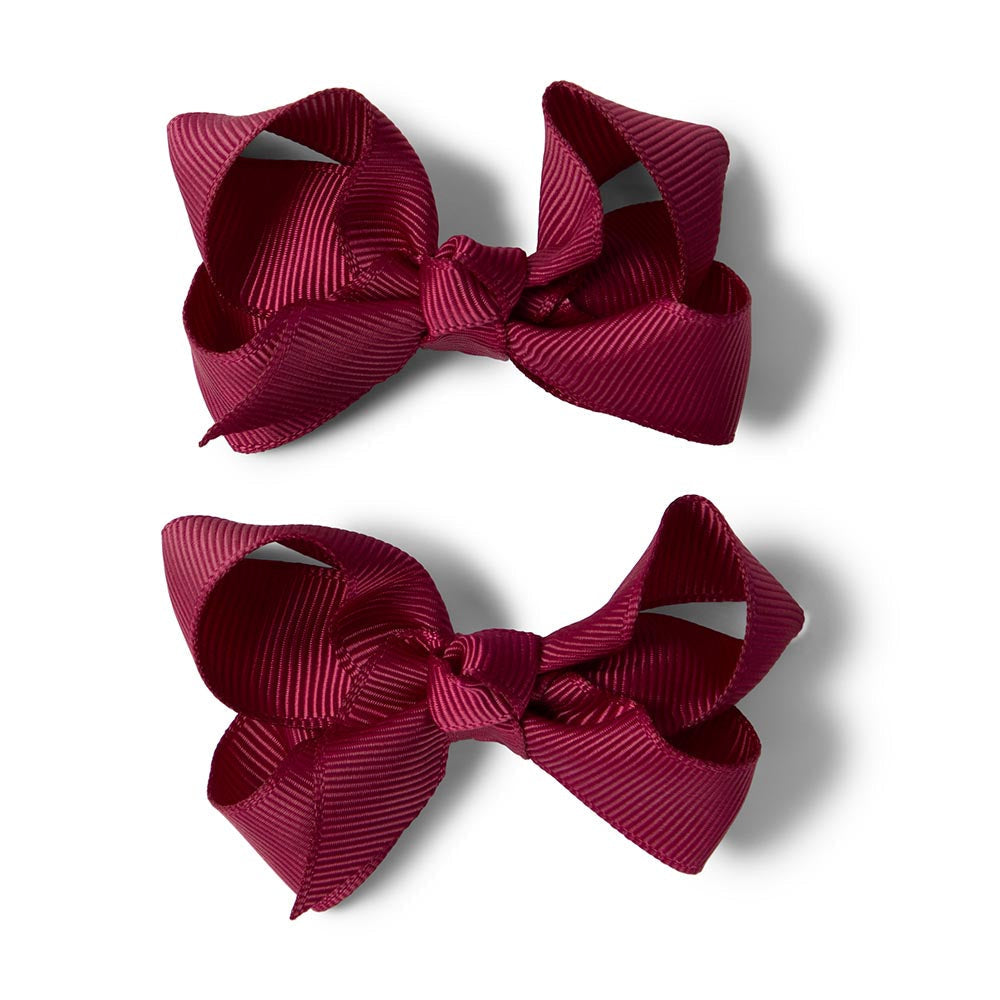 Burgundy Piggy Tail Hair Clips - Pair - View 2