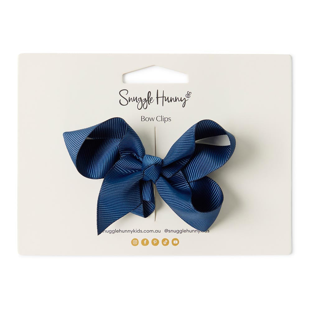 Navy Blue Bow Hair Clip - View 3