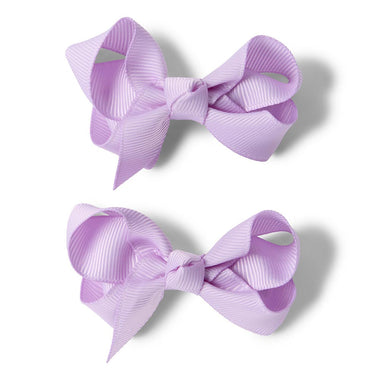 Hair Bow Clips - Soft Violet Piggy Tail Hair Clips - Pair