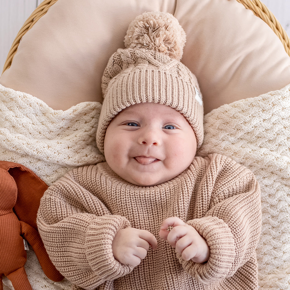 Hazelnut Organic Baby Knit Beanie - View 5