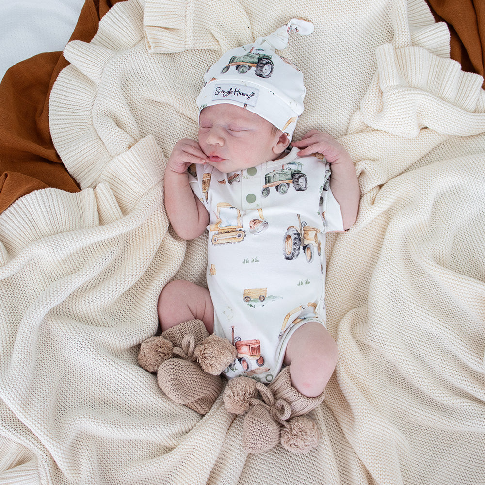 Hazelnut Organic Cotton Knit Booties - View 5
