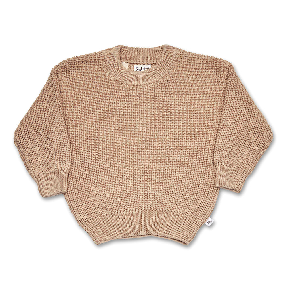 Hazelnut Oversized Cotton Knit Jumper - View 2