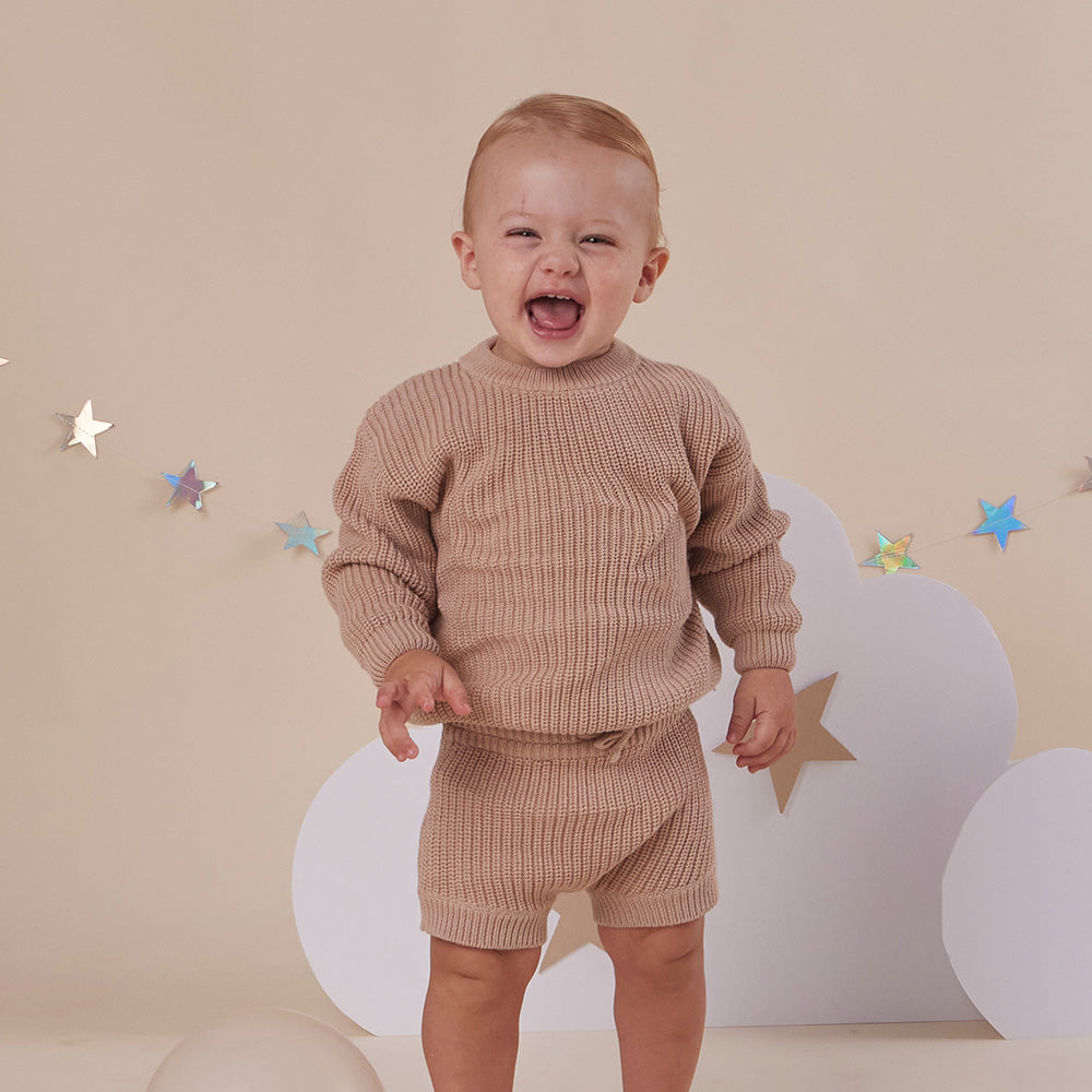 Hazelnut Oversized Cotton Knit Jumper - View 12