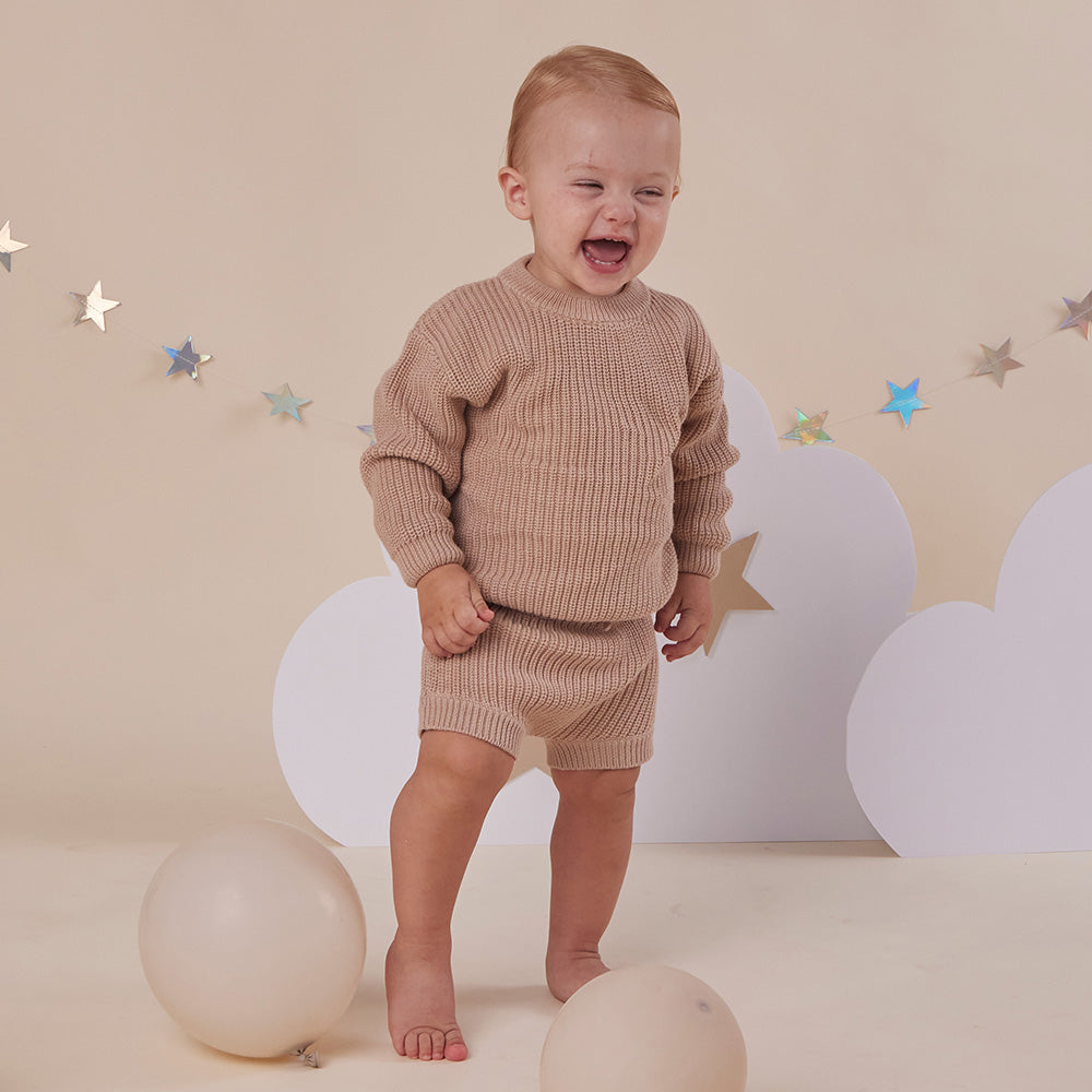 Hazelnut Oversized Cotton Knit Jumper - View 5