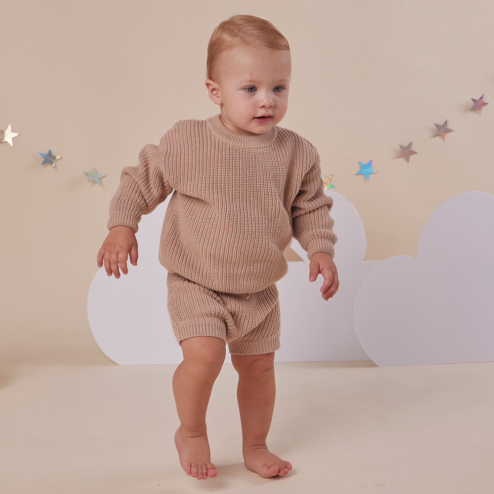 Hazelnut Oversized Cotton Knit Jumper - View 13