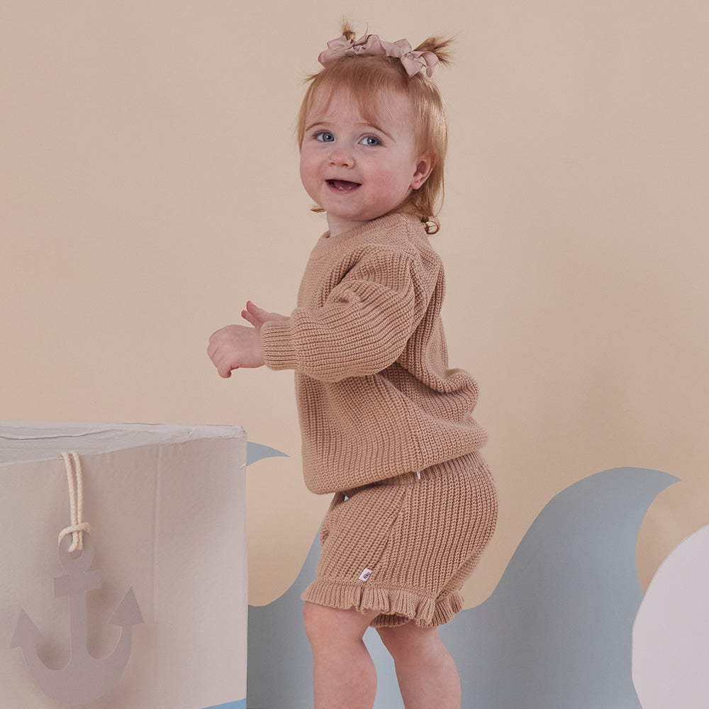 Hazelnut Oversized Cotton Knit Jumper - View 11