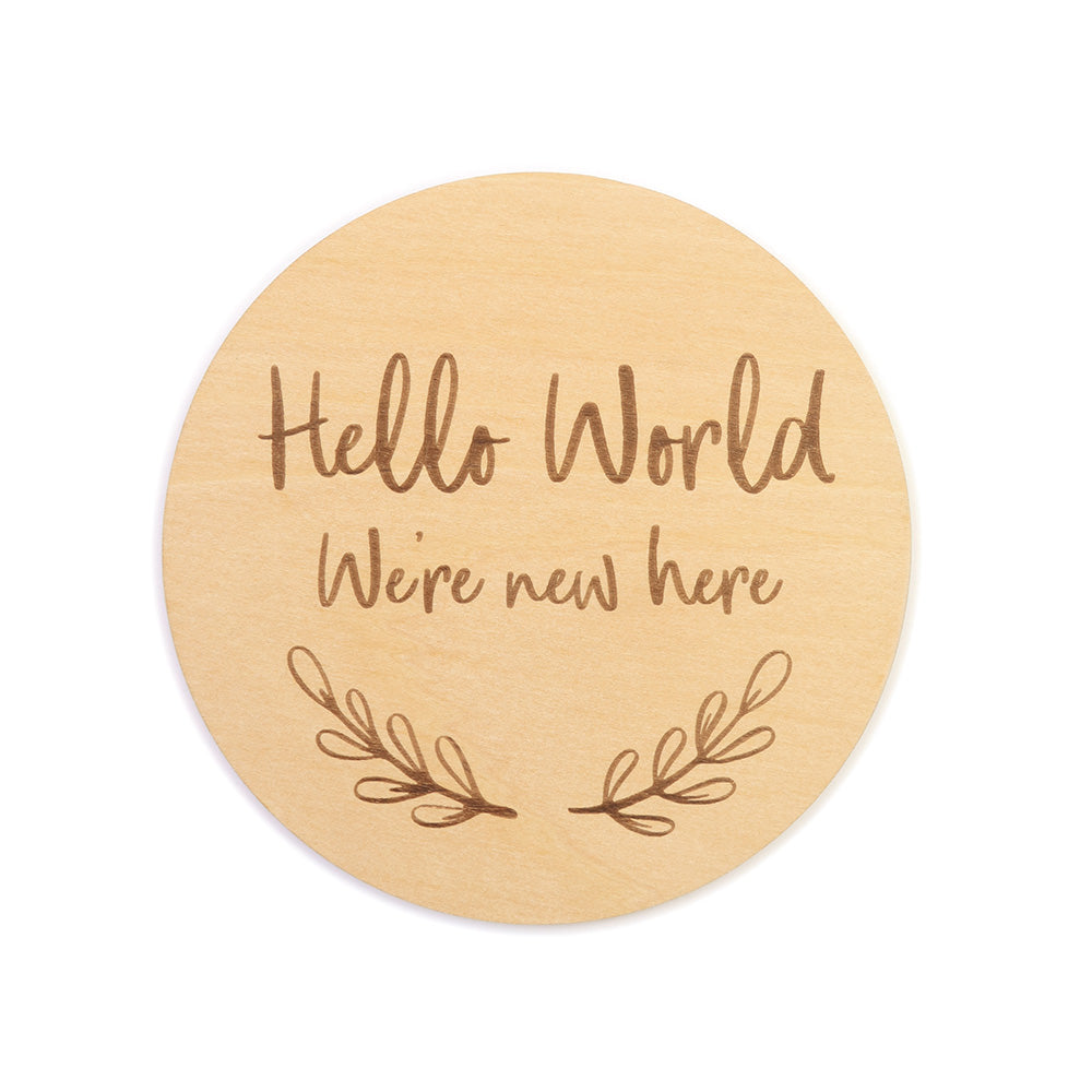 We're Here Large Wooden Milestone Card - View 2