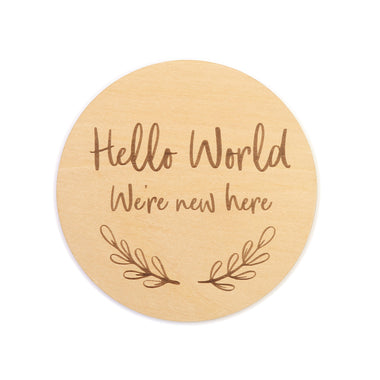 We're Here Large Wooden Milestone Card | Snuggle Hunny