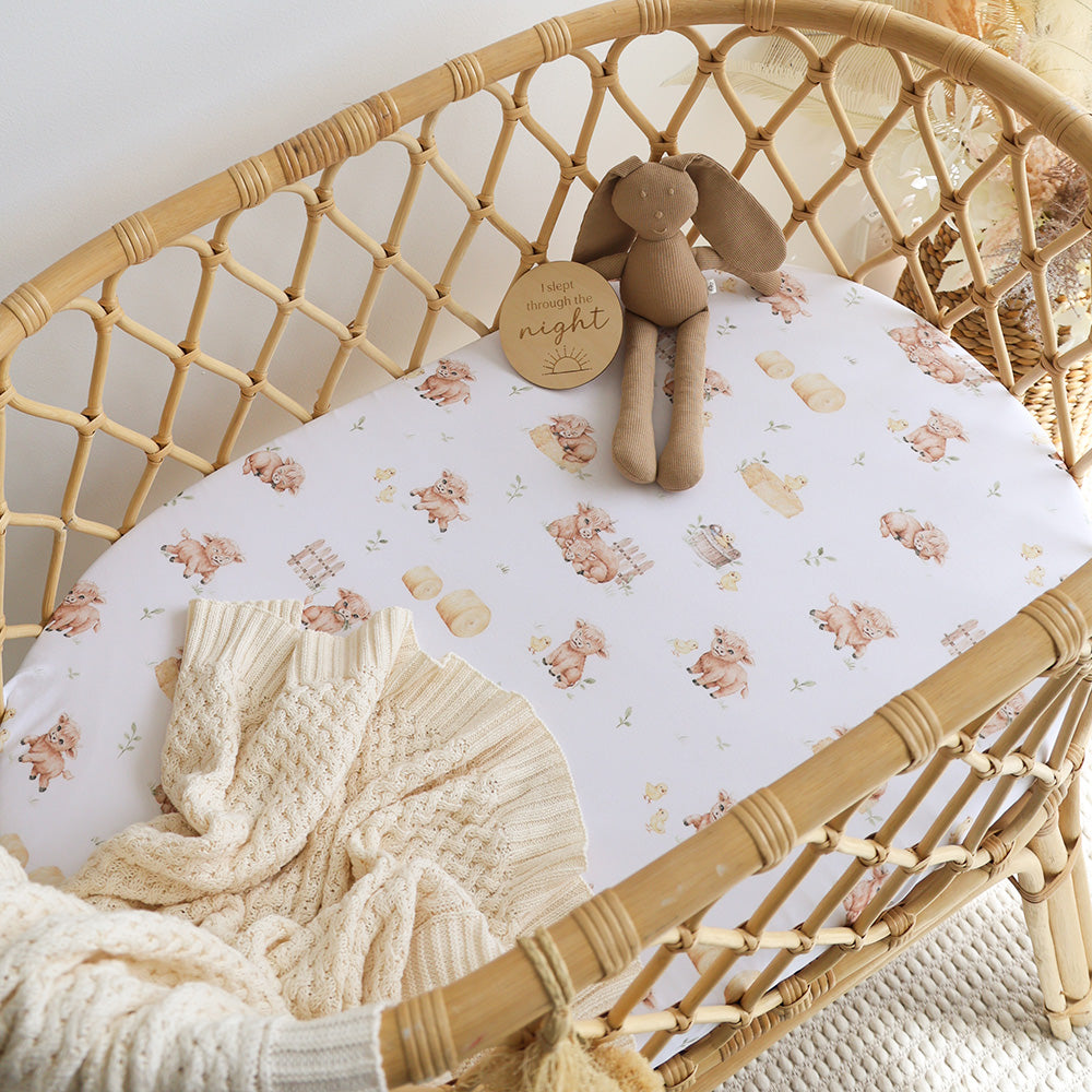 Highland Cows Organic Bassinet Sheet / Change Pad Cover - View 1