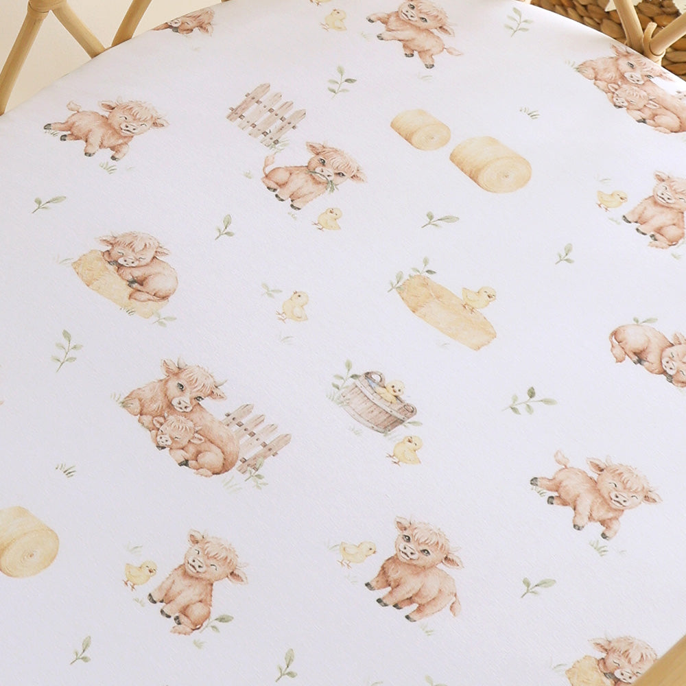 Highland Cows Organic Bassinet Sheet / Change Pad Cover - View 2