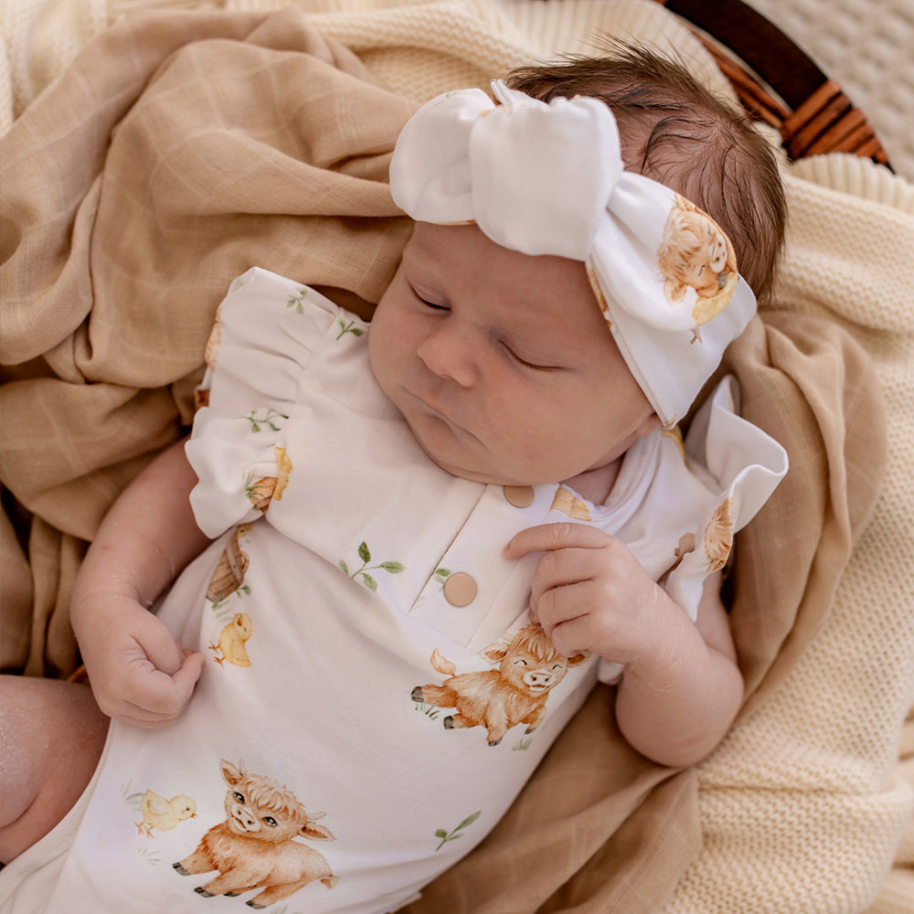 Highland Cows Short Sleeve Organic Bodysuit with Frill - View 10