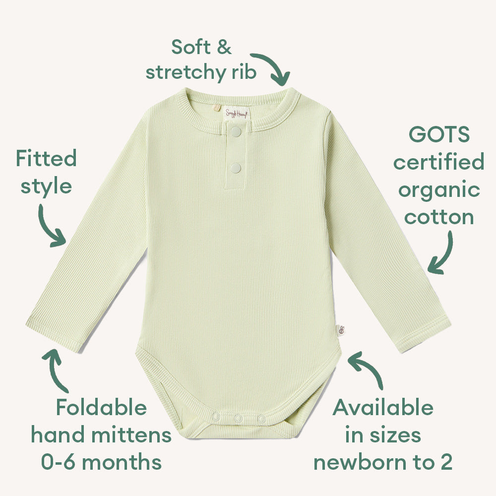 Honeydew Long Sleeve Organic Bodysuit - View 4
