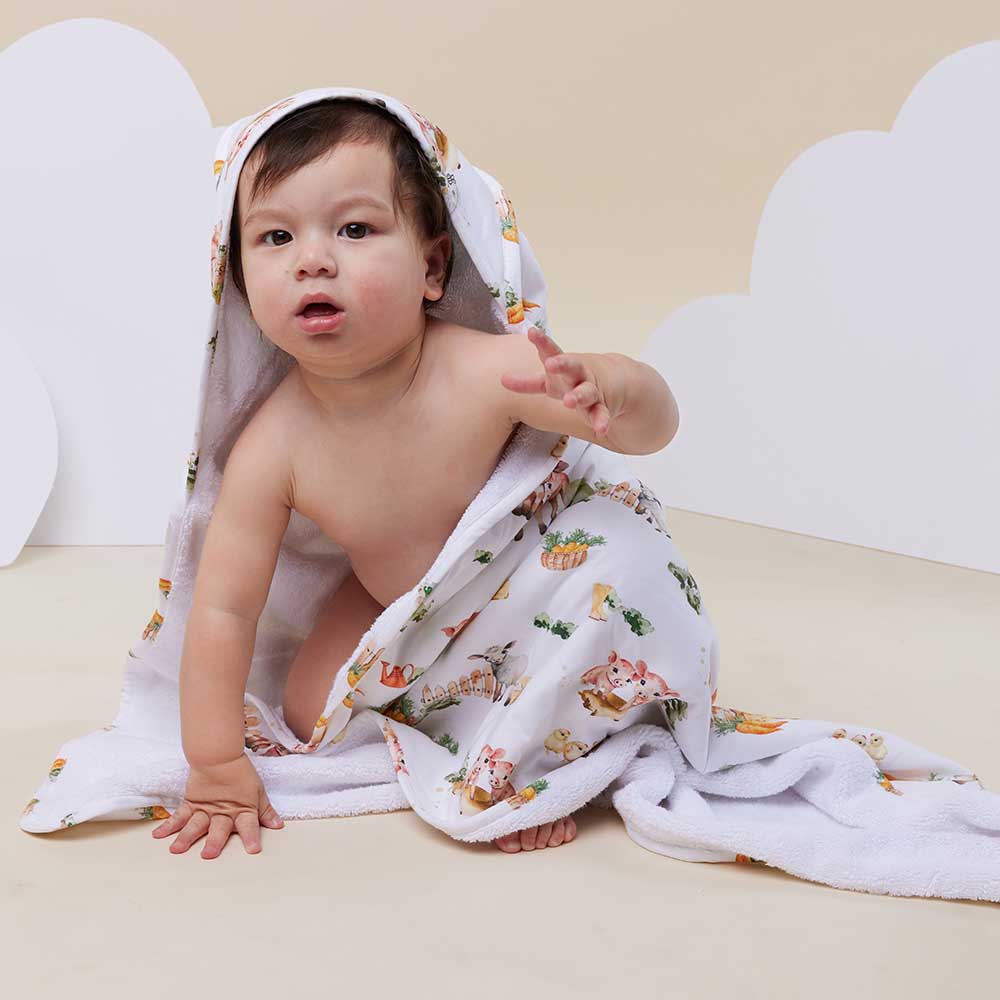 Farm Organic Hooded Baby Towel - View 4