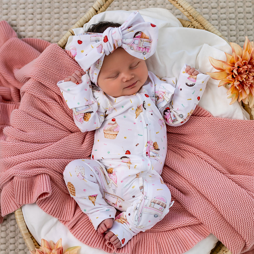 Ice Creams Organic Snugglesuit Convertible Romper with Frill - View 1
