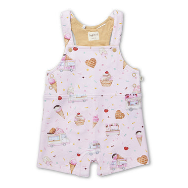 Ice Creams Organic Snuggle Overall Shorts | Snuggle Hunny