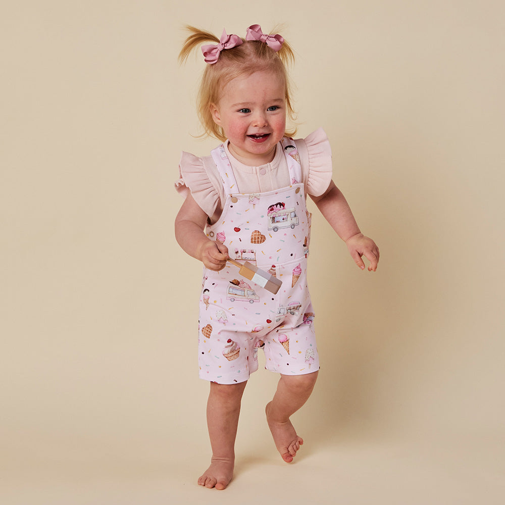 Ice Creams Organic Snuggle Overall Shorts - View 7
