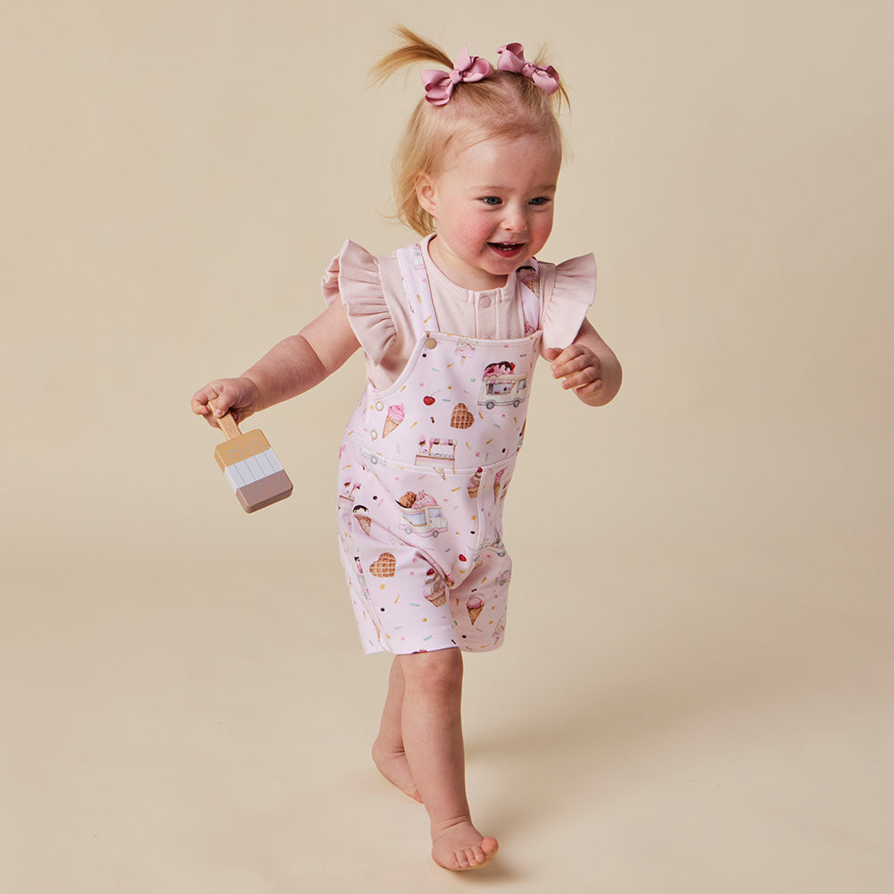 Ice Creams Organic Snuggle Overall Shorts - View 6