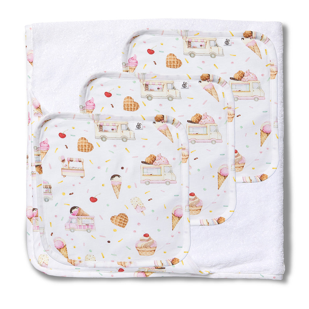 Ice Creams Organic Baby Towel & Wash Cloth Set - View 1