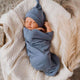 Indigo Organic Snuggle Swaddle & Beanie Set - Thumbnail 1