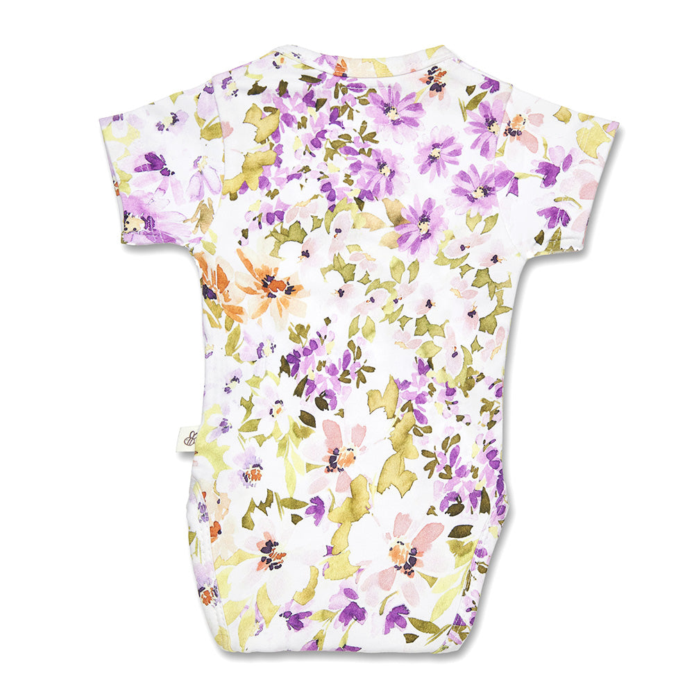 Isla Short Sleeve Organic Kimono Bodysuit - View 7