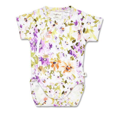 Isla Short Sleeve Organic Kimono Bodysuit | Snuggle Hunny