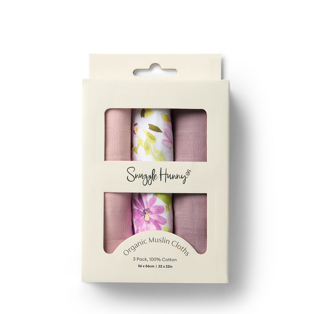 Small Organic Muslin Cloths 3 Pack - Isla/Dusk/Fairytale - View 1