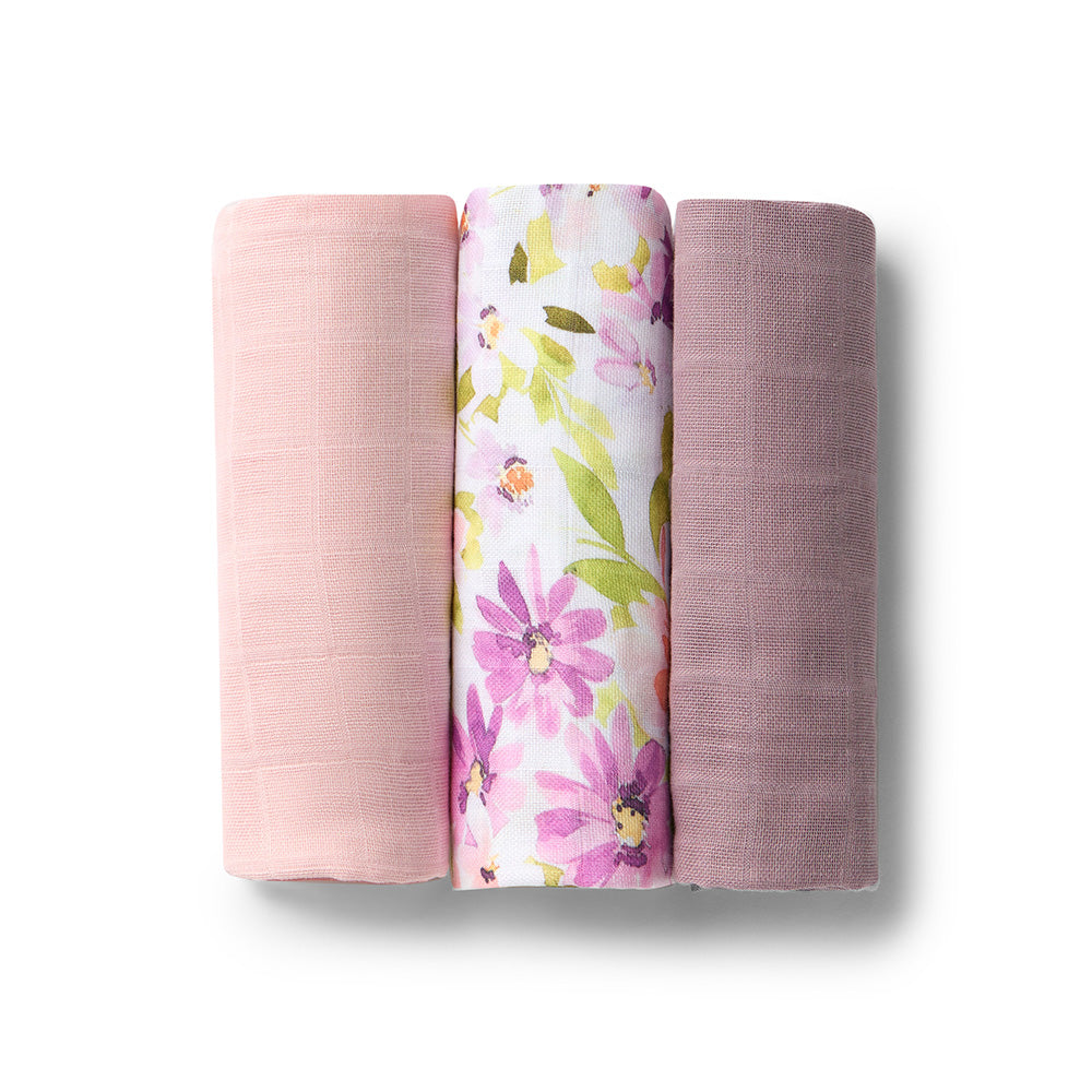 Small Organic Muslin Cloths 3 Pack - Isla/Dusk/Fairytale - View 2