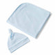 Baby Blue Organic Jersey Wrap & Beanie Set - Thumbnail 2