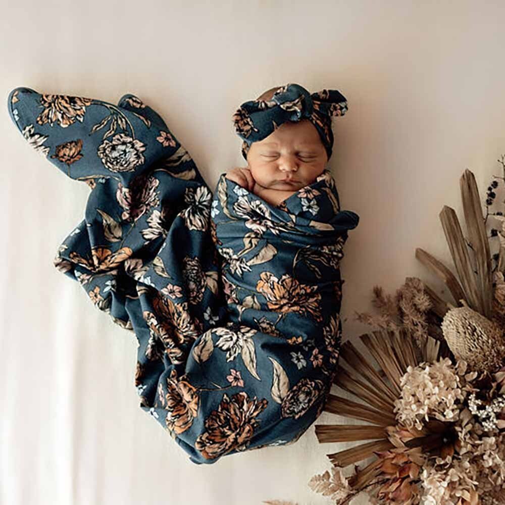Belle Baby Jersey Wrap & Topknot Set-Snuggle Hunny