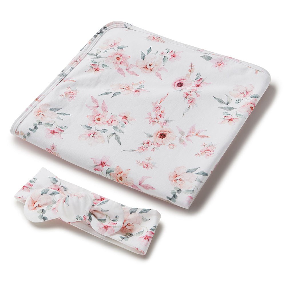 Camille Organic Jersey Wrap & Topknot Set-Snuggle Hunny