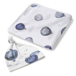 Cloud Chaser Baby Jersey Wrap & Beanie Set