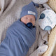 Indigo Organic Jersey Wrap & Beanie Set - Thumbnail 8