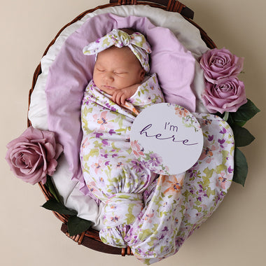 Isla Organic Jersey Wrap & Topknot Set | Snuggle Hunny