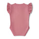 PREORDER: Jewel Pink Rib Short Sleeve Organic Bodysuit with Frill - Thumbnail 5