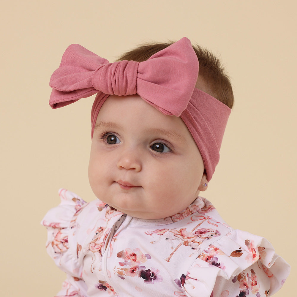 Jewel Pink Organic Oversized Bow - View 8