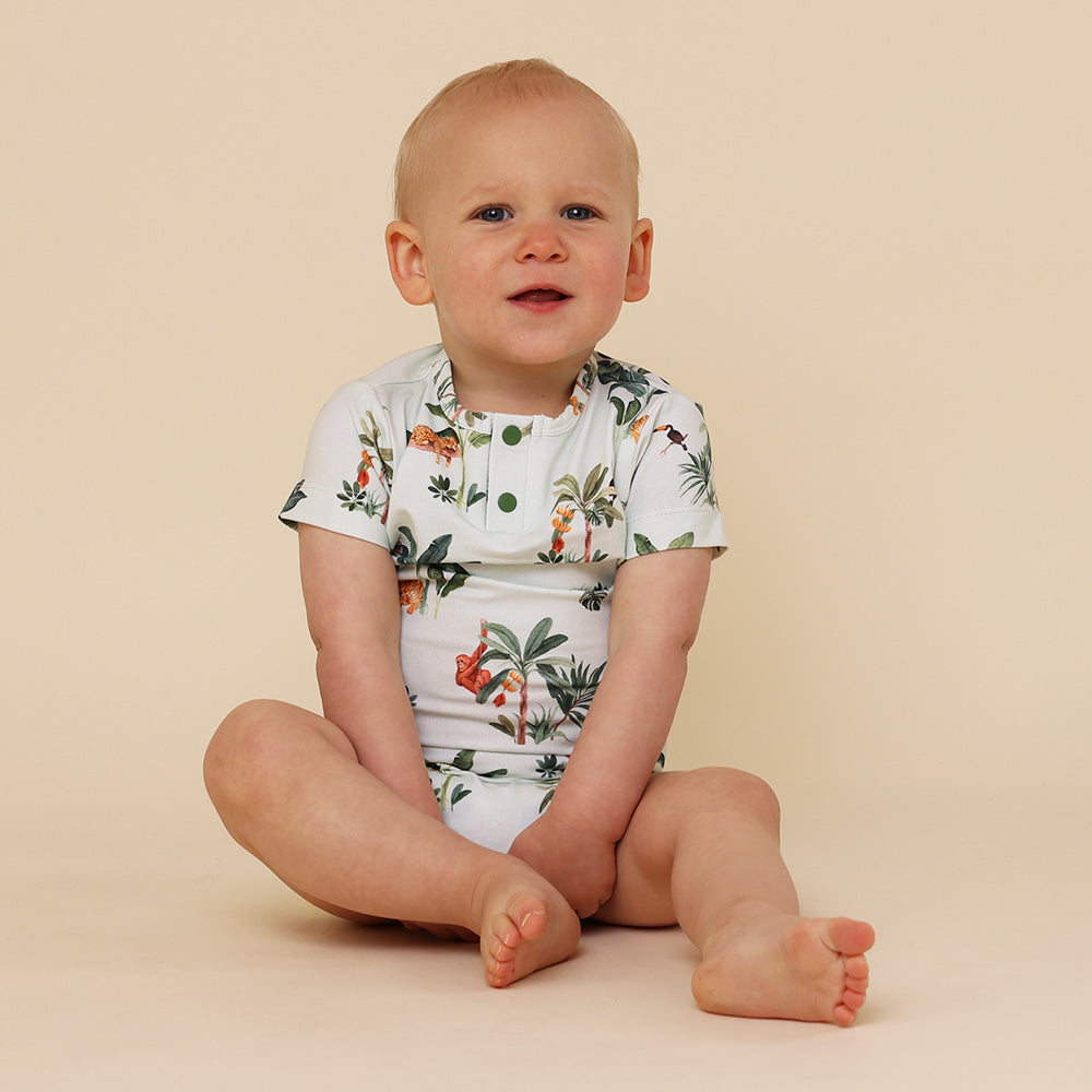 Jungle Short Sleeve Organic Bodysuit - View 7