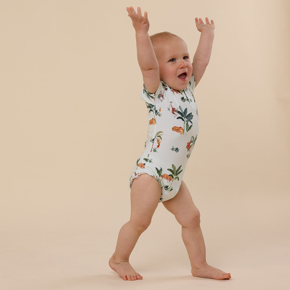 Jungle Short Sleeve Organic Bodysuit - View 9