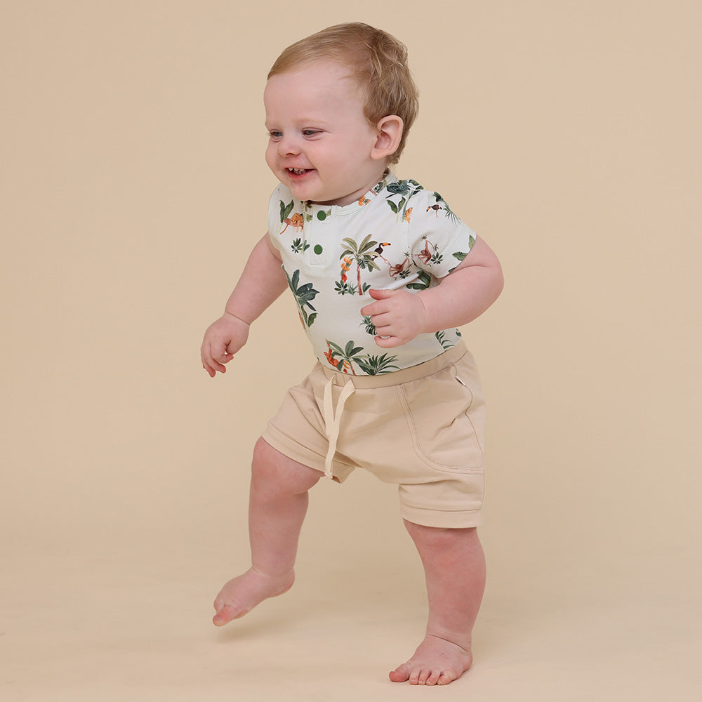 Jungle Short Sleeve Organic Bodysuit - View 8