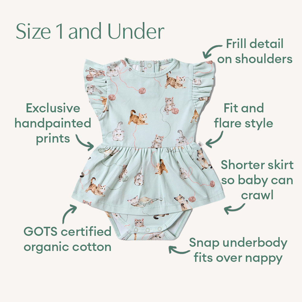 Kittens Short Sleeve Organic Dress - View 4