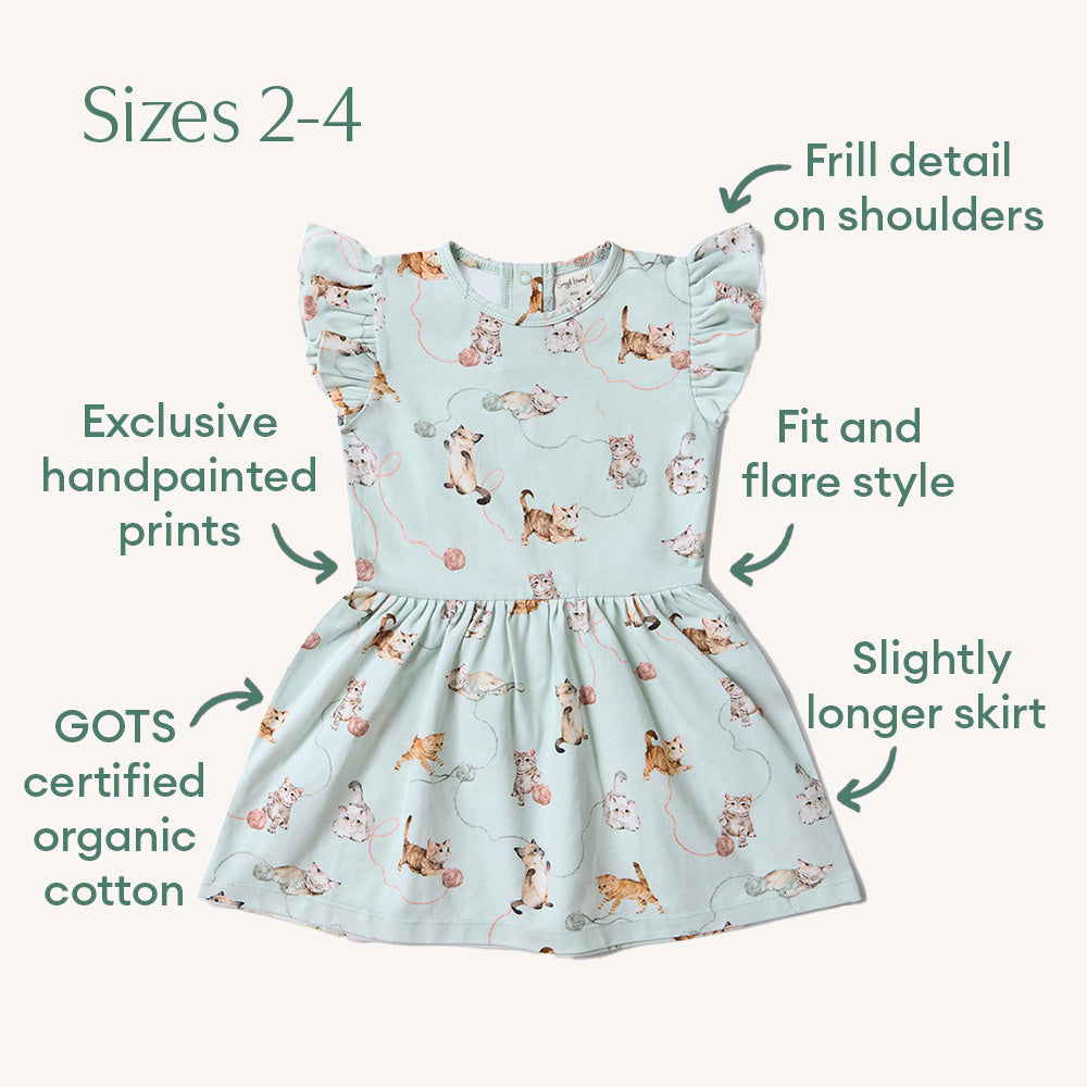 Kittens Short Sleeve Organic Dress - View 11