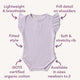 Lavender Short Sleeve Organic Bodysuit with Frill - Thumbnail 4