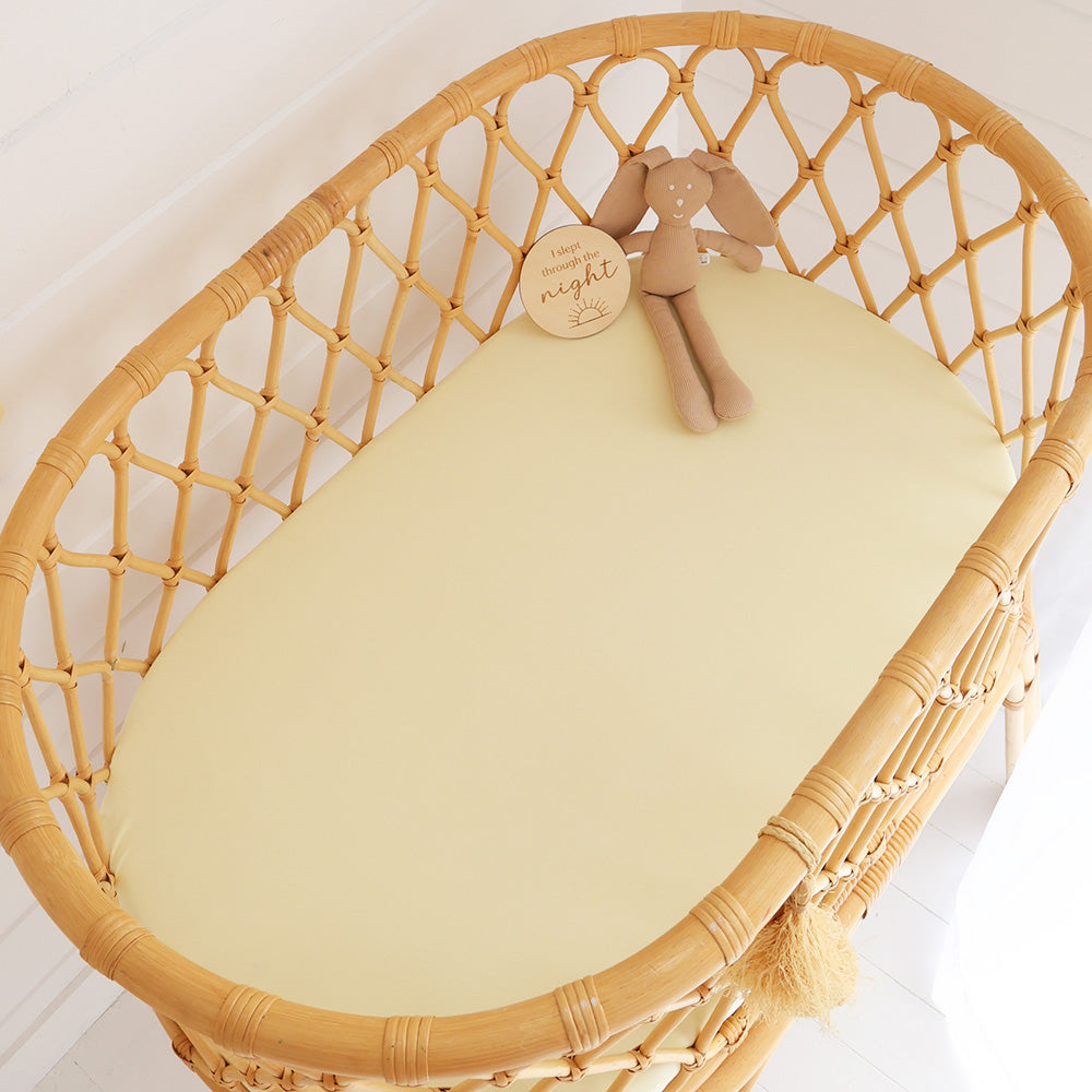 Lemon Sorbet Organic Bassinet Sheet / Change Pad Cover - View 1