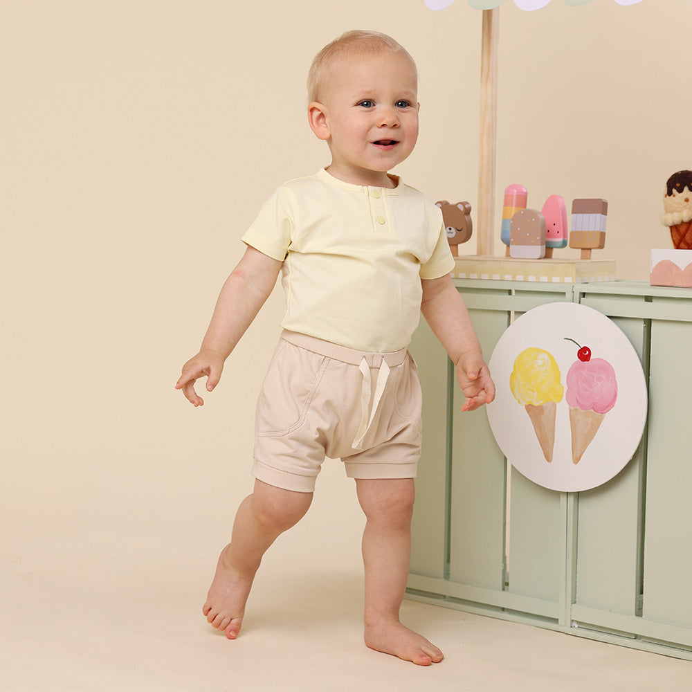 Lemon Sorbet Short Sleeve Organic Bodysuit - View 6