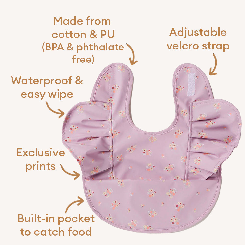 Lilac Bloom Frill Snuggle Bib - View 5