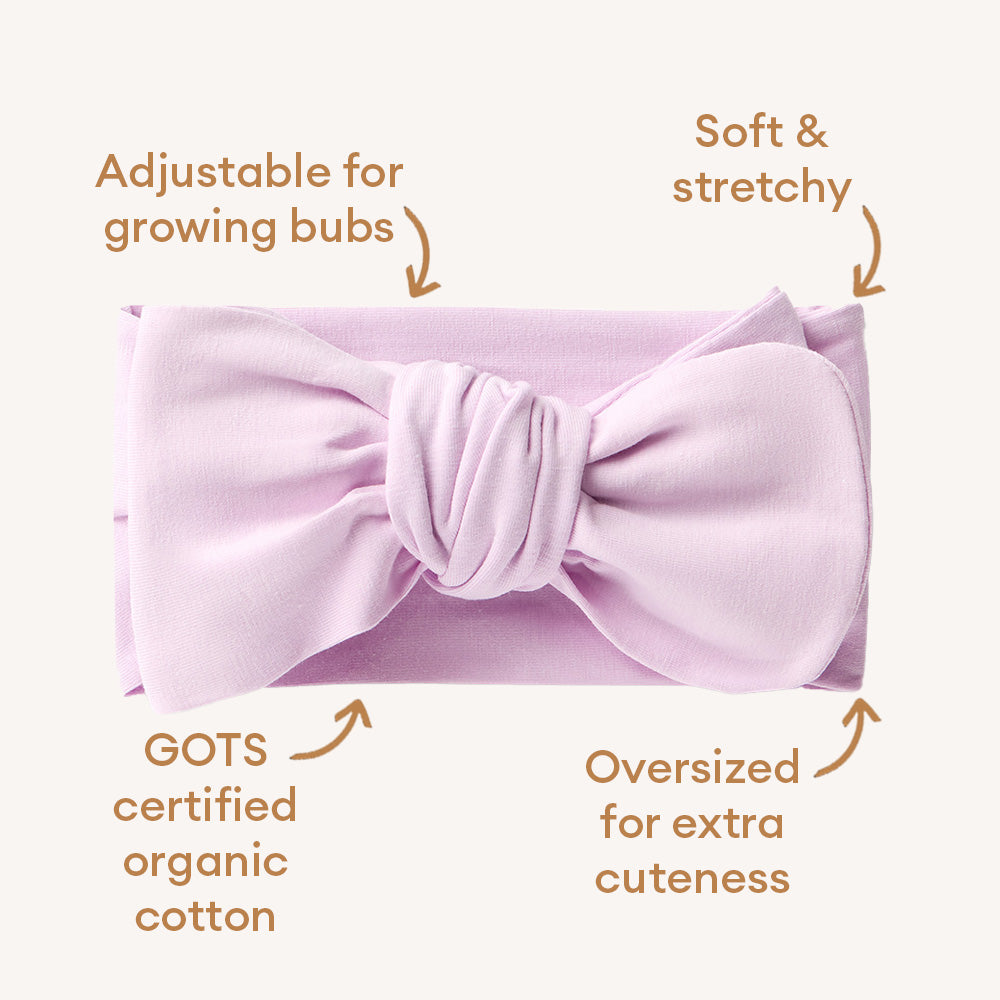 Lilac Organic Oversized Bow - View 5