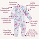 Lilac Skies Organic Snuggle Sleepsuit Zip Footie with Frill - Thumbnail 4