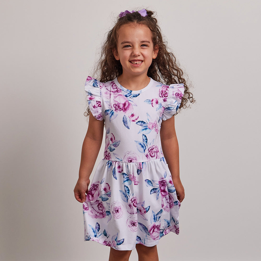 Lilac Skies Short Sleeve Organic Dress - View 7